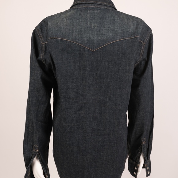 Levi's Men's Denim Pearl Snap Shirt Medium Western - Picture 4 of 6